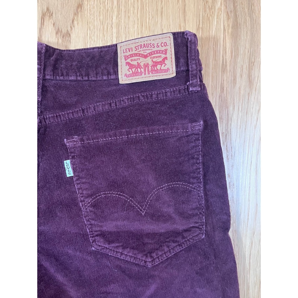 Levi's 725 High Rise Bootcut Corduroy Pants Women 29 Purple Retro Dark Academia